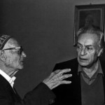 Ignazio Buttitta con Renato Guttuso e Giuseppe Speciale, Bagheria 1985 - Foto Carlo Puleo